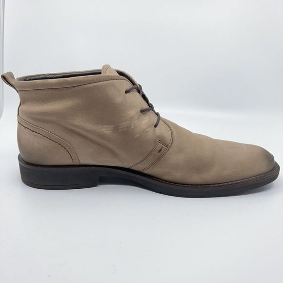 Ecco Biarritz Mens Size EUR 47 US 13 Beige Chukka Boots Dress Shoes
